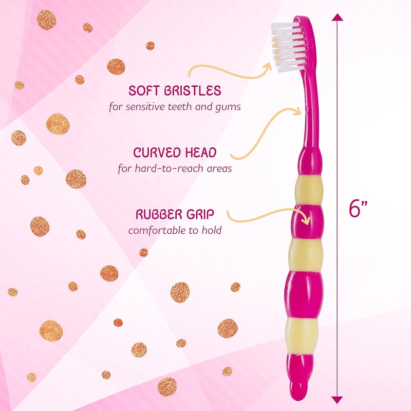 Lingito Kids Toddler Toothbrush Pack - Soft Toothbrush for Tiny Hands Boys & Girls (2-4 Years) - 4 Pack With Timer - Image 2